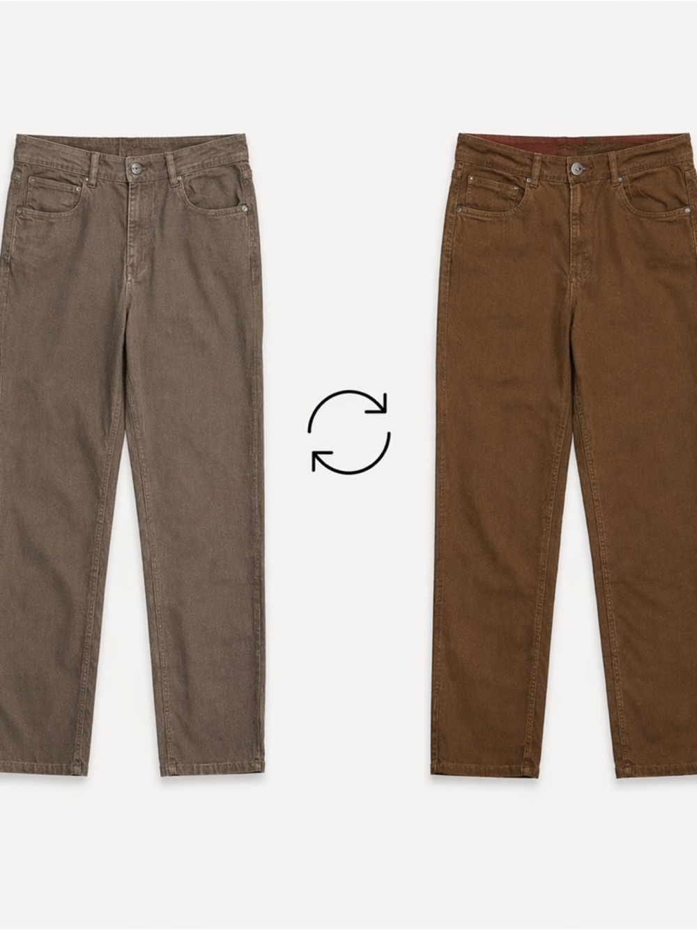 2-in-1 Reversible Utility Pants Brown Taupe Men’s Size 36 RRJ Minimalist Capsule